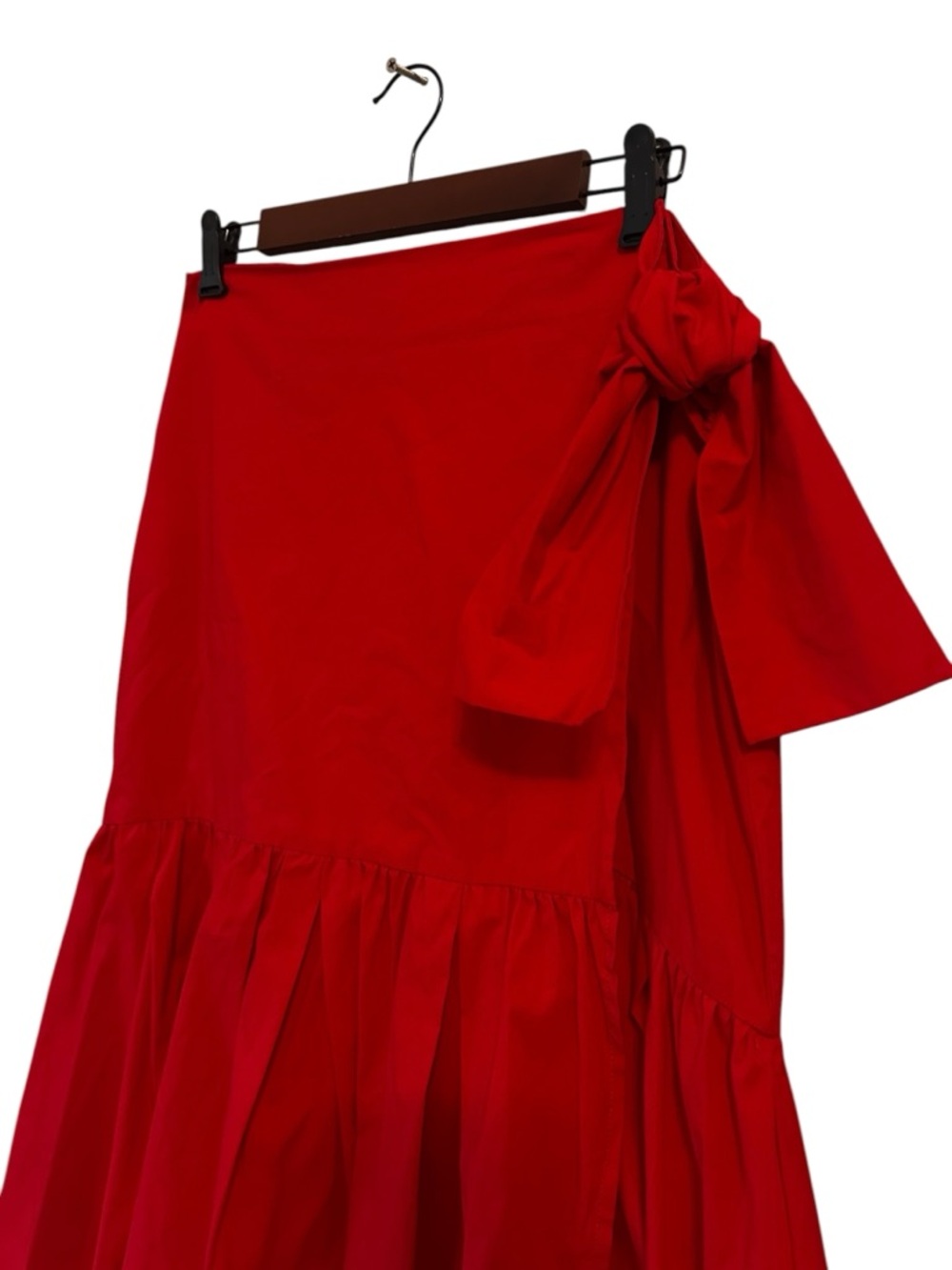 NEW Banana Republic Red Popplin Ruffle Wrap High-Low Tiered Skirt, 10 - Picture 3 of 9
